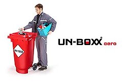 Spraydosenbehälter UNBOXXaero Bild und Logo