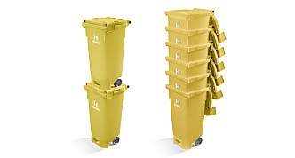 Stapelbare ClinicBOXX® Mehrweg-Sammelbehälter für medizinische Abfälle zur nachhaltigen Entsorgung