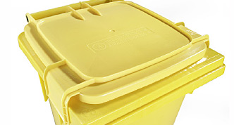 Flüssigkeitsdichtes und luftdicht schließendes Deckelsystem der ClinicBOXX® für sichere Entsorgung medizinischer Abfälle